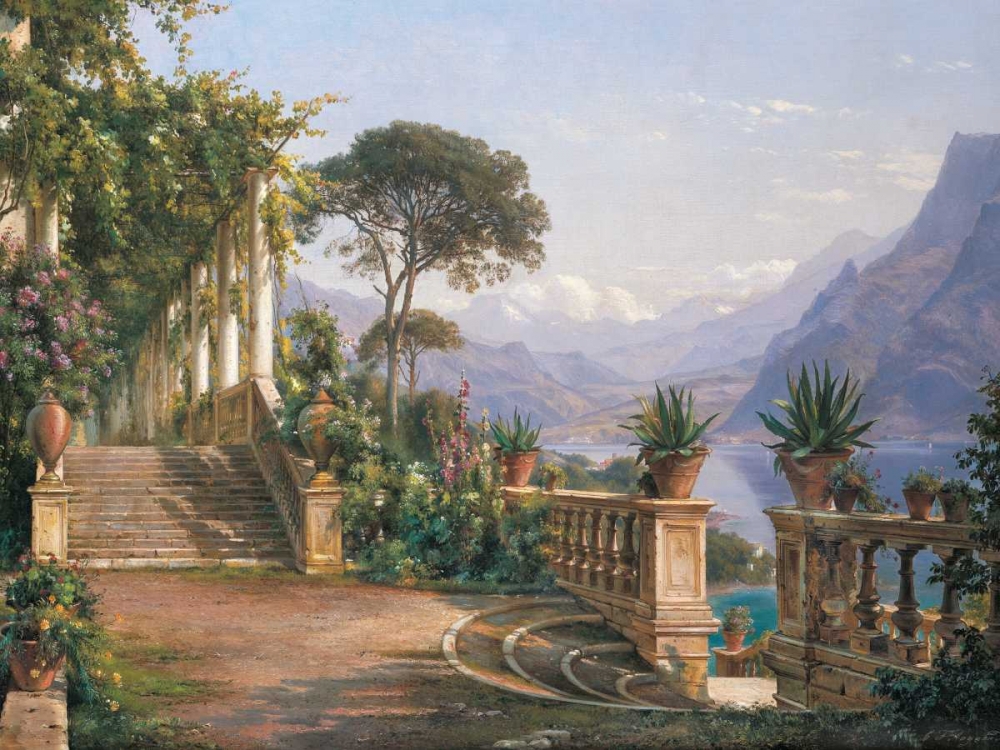 Lodge on Lake Como art print by Carl Frederic Aagaard for $57.95 CAD