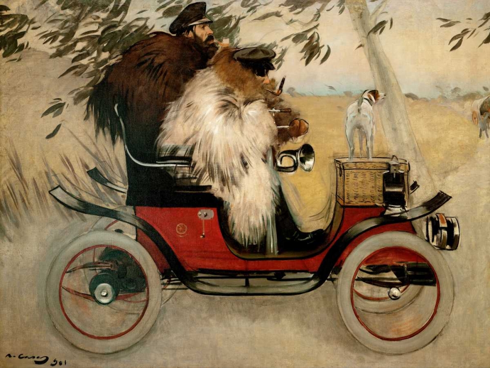 Ramon Casas and Pere Romeu in an Automobile art print by Ramon Casas for $57.95 CAD