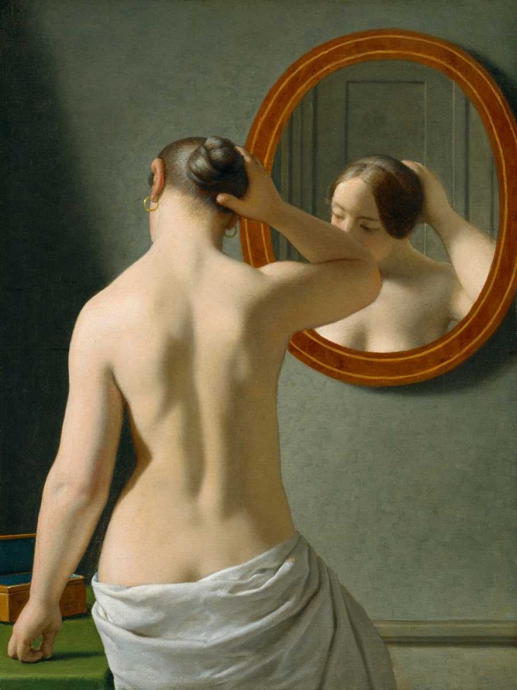 Woman Standing in Front of a Mirror art print by Christoffer Wilhelm Eckersberg for $57.95 CAD
