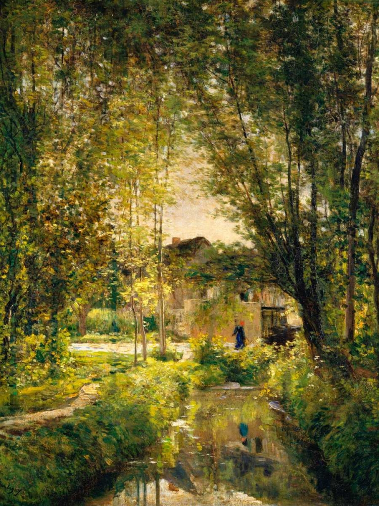Landscape with a Sunlit Stream  art print by Charles-Francois Daubigny for $57.95 CAD