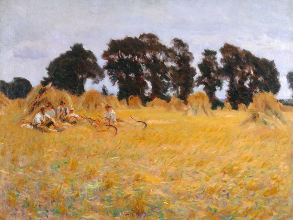 Reapers resting in a Wheat Field  art print by John Singer Sargent for $57.95 CAD