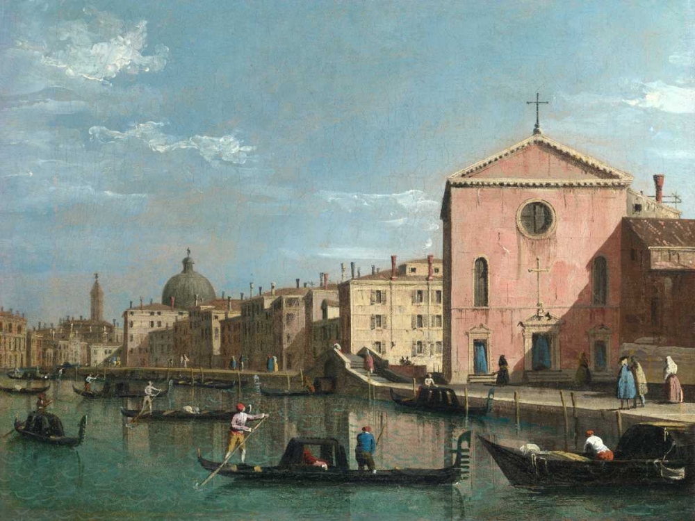 The Grand Canal facing Santa Croce, Venice art print by Follower of Canaletto for $57.95 CAD