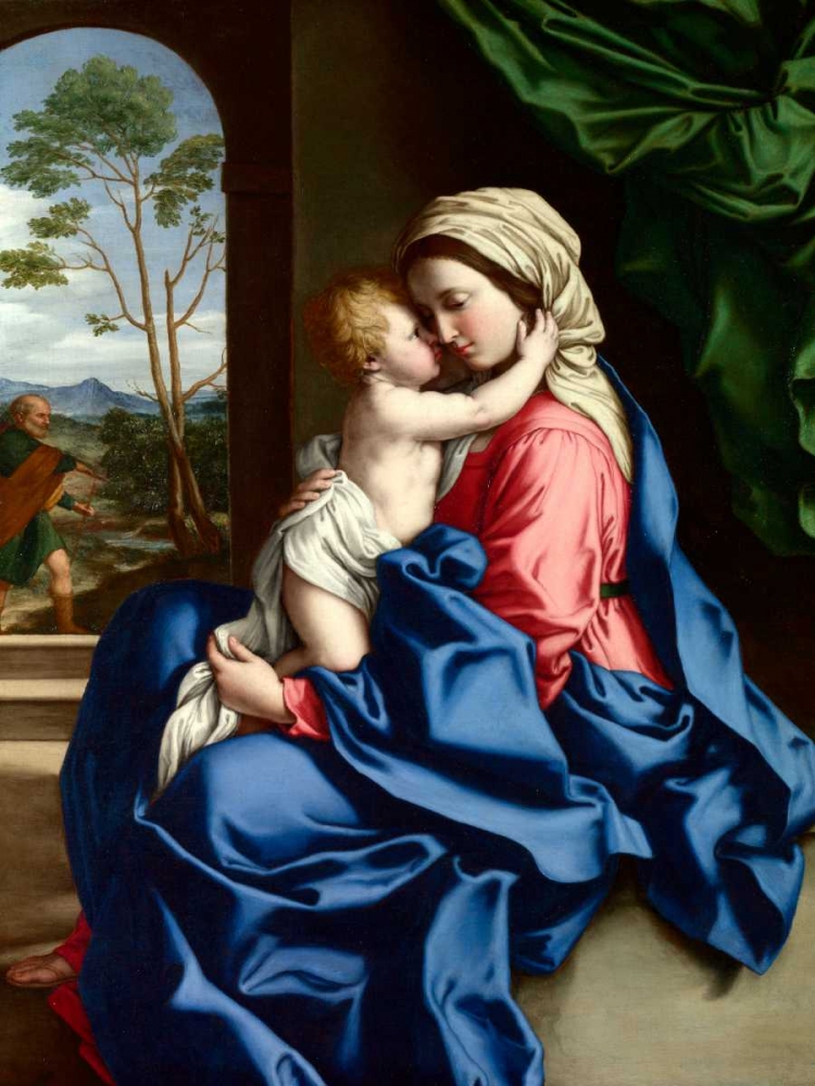 The Virgin and Child embracing art print by Sassoferrato for $57.95 CAD