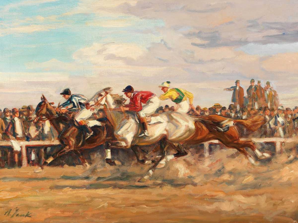 Horse race art print by Angelo Jank for $57.95 CAD