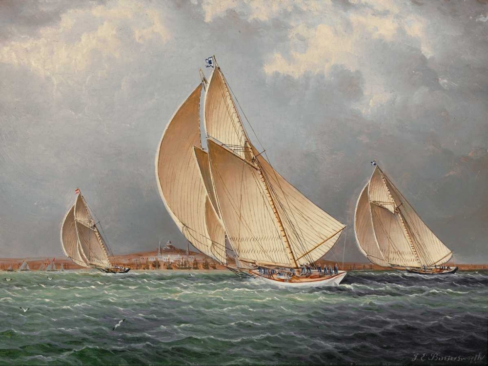 Yachting in Boston Harbor art print by James E. Buttersworth for $57.95 CAD