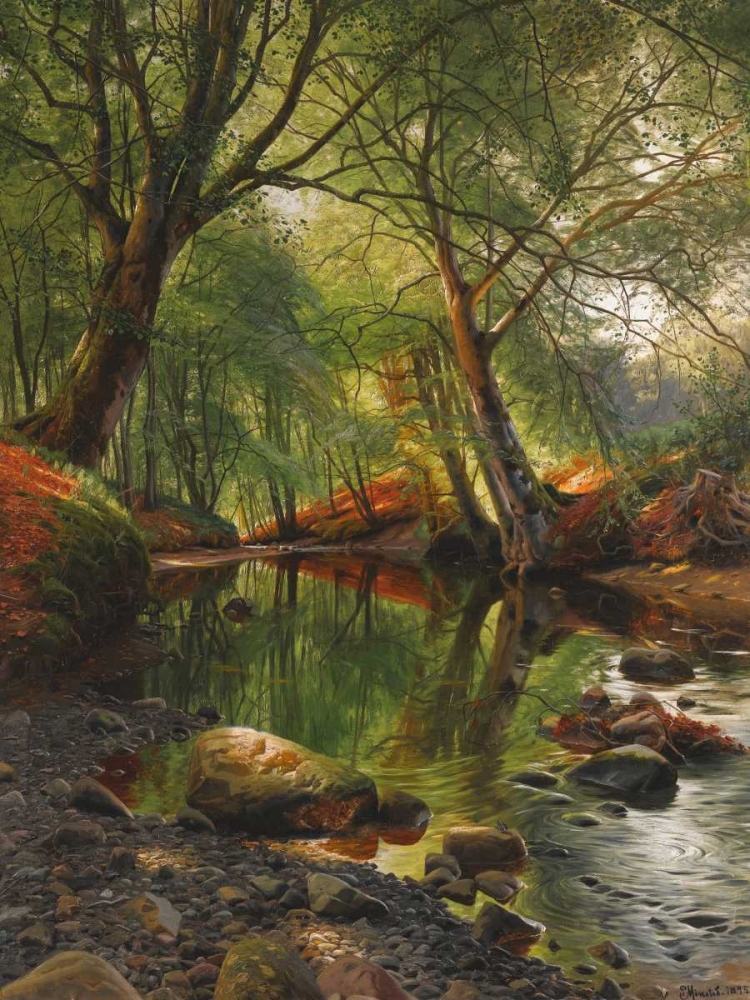 A woodland stream art print by Peder Mork Monsted for $57.95 CAD
