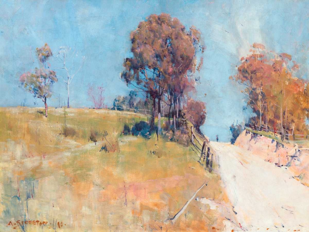 Sunlight (Cutting on a hot road) art print by Arthur Streeton for $57.95 CAD