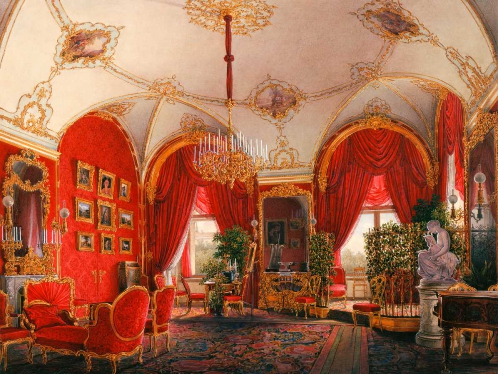 Interiors of the Winter Palace: the Fourth Reserved Apartment art print by Edward Petrovich Hau for $57.95 CAD