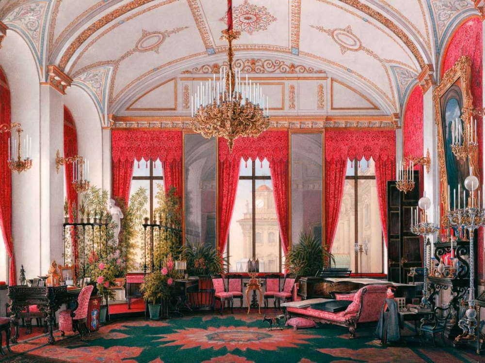 Interiors of the Winter Palace: the Raspberry Study art print by Edward Petrovich Hau for $57.95 CAD