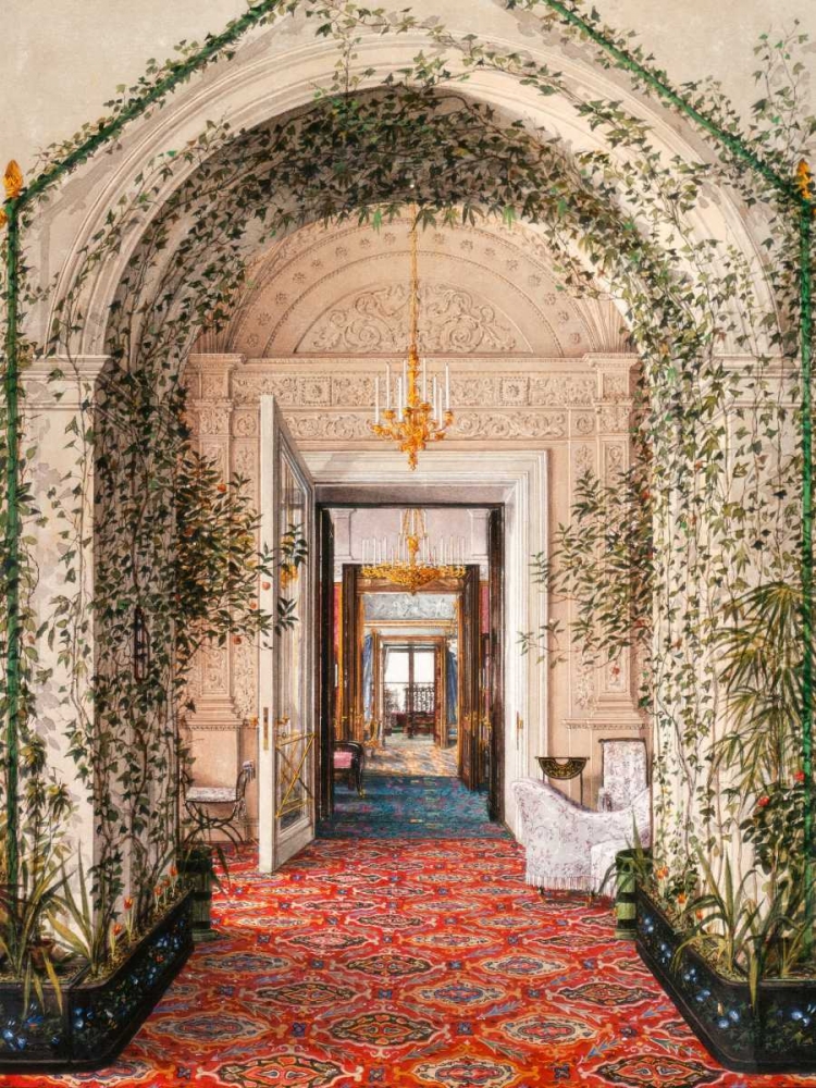  Interiors of the Winter Palace: the Small Winter Garden art print by Konstantin Andreyevich Ukhtomsky for $57.95 CAD