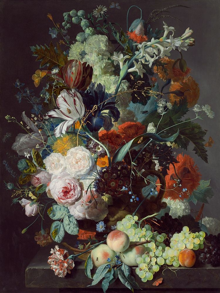 Still Life with Flowers and Fruit art print by Jan van Huysum for $57.95 CAD