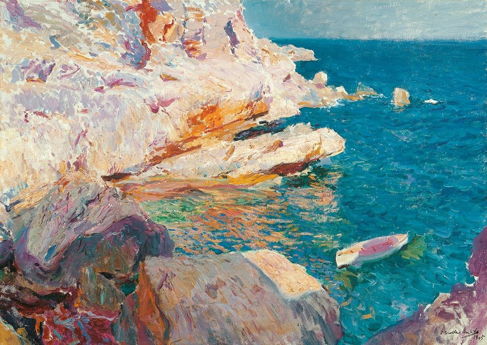 Rock at Javea and the White Boat art print by Joaquin Sorolla y Bastida for $57.95 CAD