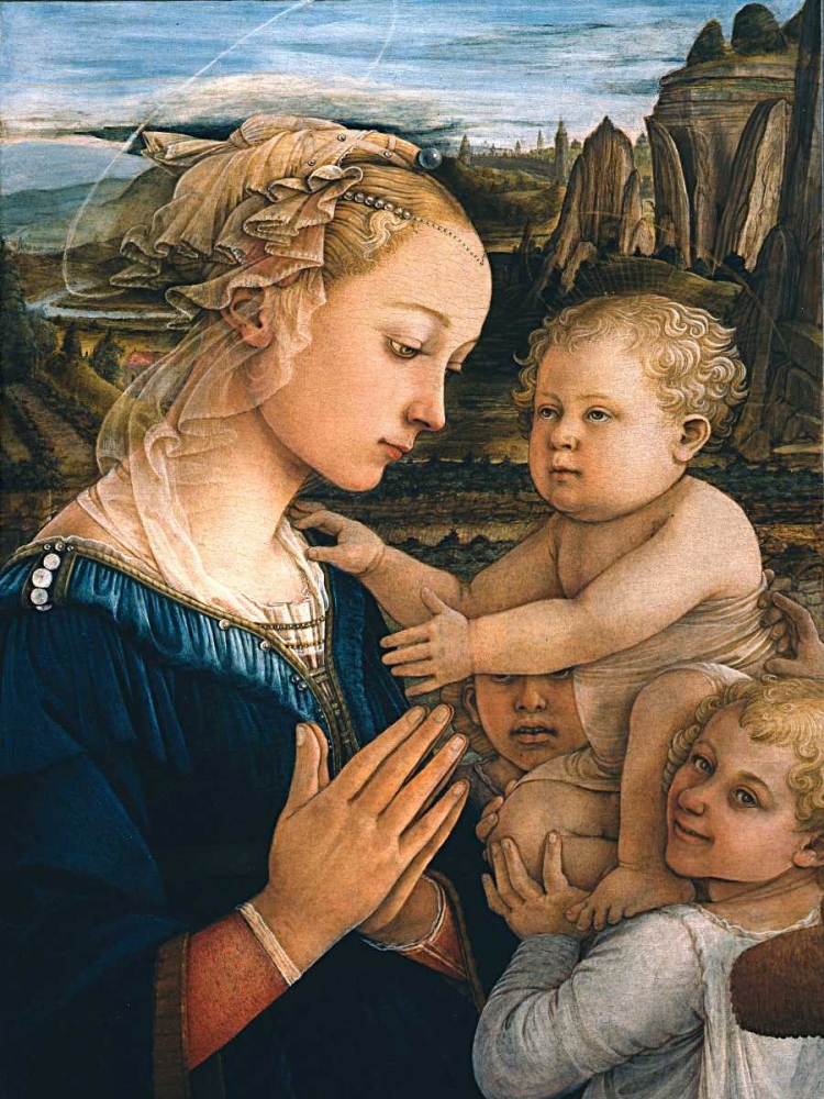 Madonna col Bambino e angeli (detail) art print by Filippo Lippi for $57.95 CAD