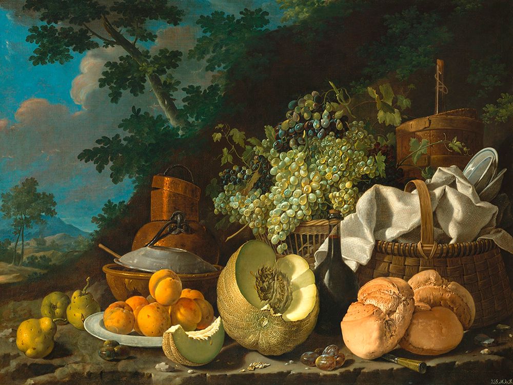 The Afternoon Meal (La Merienda), c. 1772 art print by Luis Egidio Melendez for $57.95 CAD
