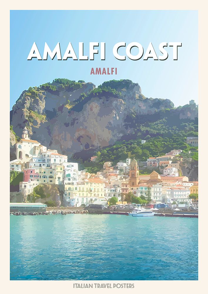Amalfi Coast: Amalfi art print by Atelier Deco for $57.95 CAD