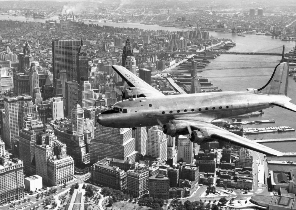 Flying over Manhattan, NYC art print by Anonymous for $57.95 CAD