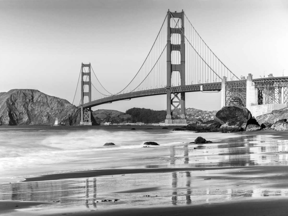 Baker beach and Golden Gate Bridge, San Francisco art print by Anonymous for $57.95 CAD