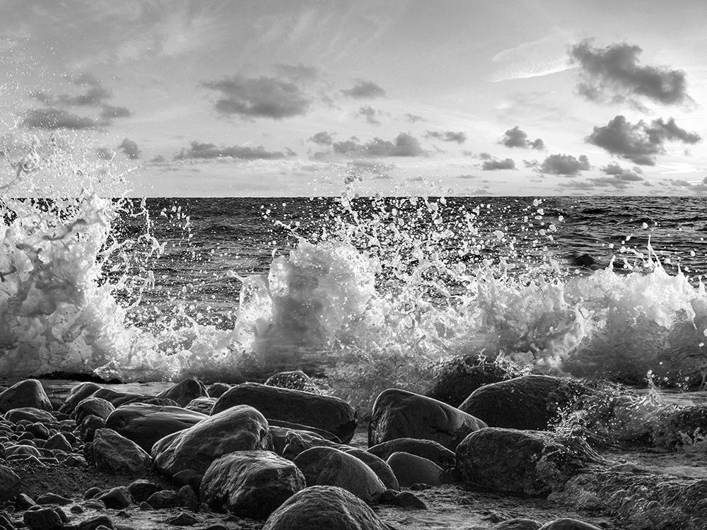 Waves crashing, Point Reyes, California (BW) art print by Pangea Images for $57.95 CAD