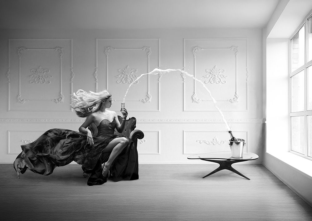 Champagne Zoom (BW) art print by Julian Lauren for $57.95 CAD
