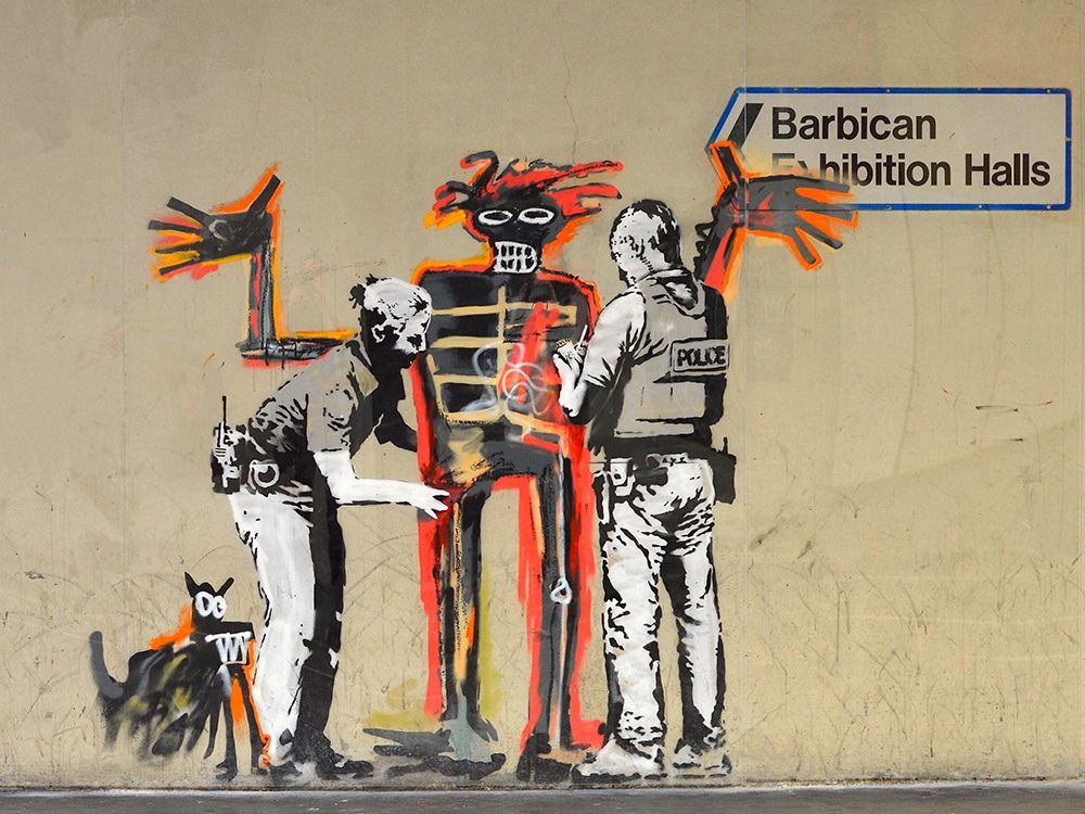 Outside Barbican Centre, London art print by Anonymous (attributed to Banksy) for $57.95 CAD