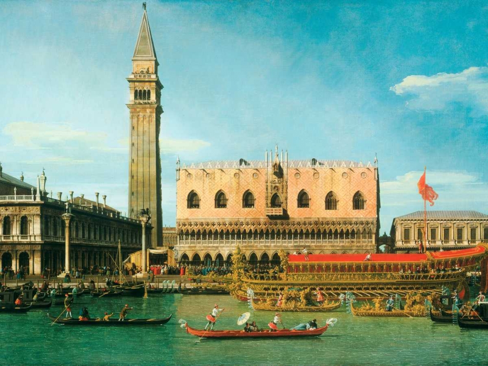 The Bucintoro at the Molo on Ascension Day art print by Canaletto for $57.95 CAD