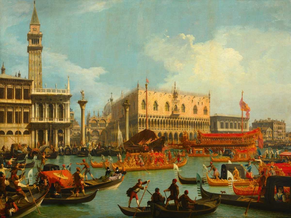 Il ritorno del Bucintoro al molo davanti a Palazzo Ducale art print by Canaletto for $57.95 CAD