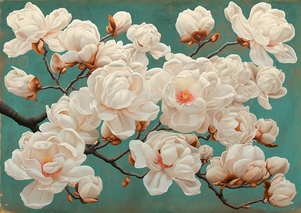Magnolia (Turquoise) art print by Remy Dellal for $57.95 CAD