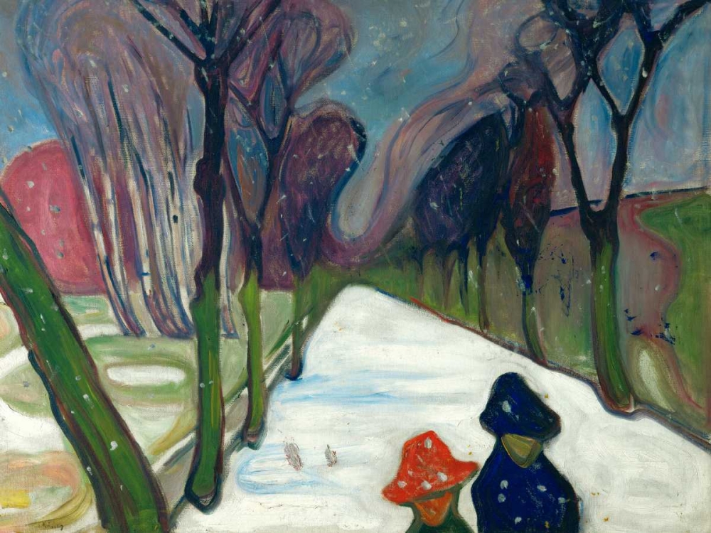 Avenue in the Snow art print by Edvard Munch for $57.95 CAD