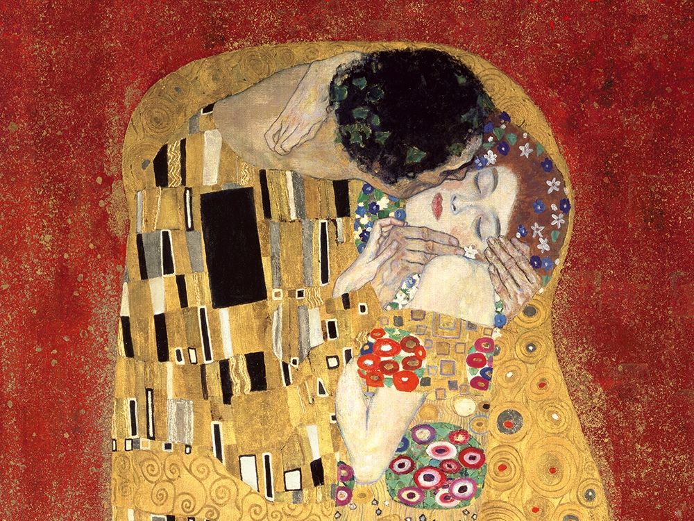 The Kiss, detail (Red variation) art print by Gustav Klimt for $57.95 CAD