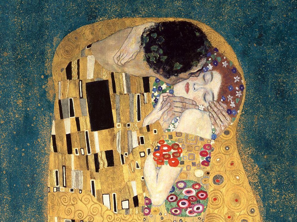 The Kiss, detail (Blue variation) art print by Gustav Klimt for $57.95 CAD