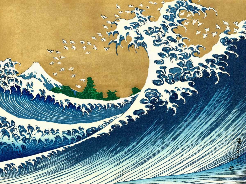 The Big Wave-from 100 views of Mt. Fuji art print by Katsushika Hokusai for $57.95 CAD