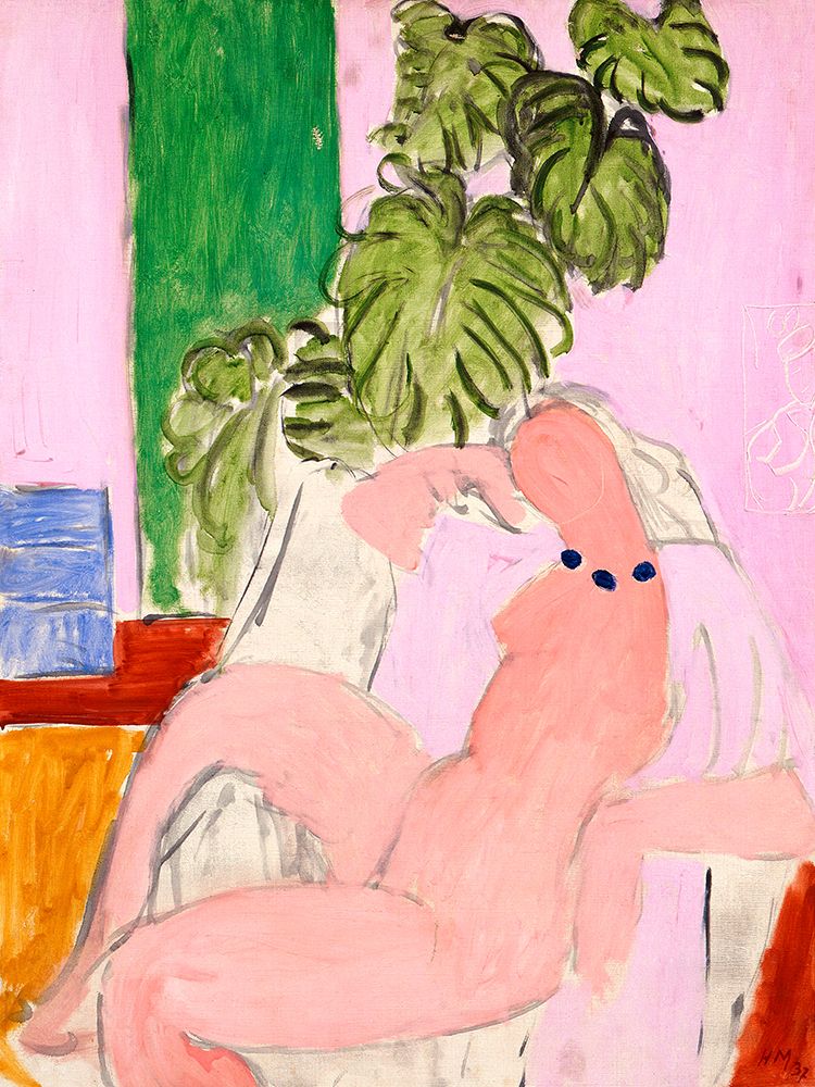 Nude in an armchair with a green plant art print by Henri Matisse for $57.95 CAD