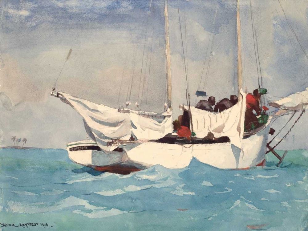 Key West, Hauling Anchor art print by Winslow Homer for $57.95 CAD