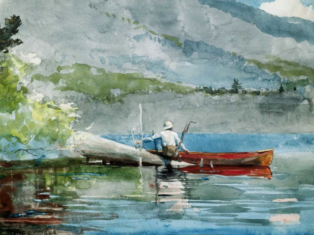 The Red Canoe  art print by Winslow Homer for $57.95 CAD