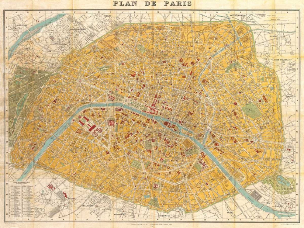 Gilded Map of Paris art print by Joannoo for $57.95 CAD