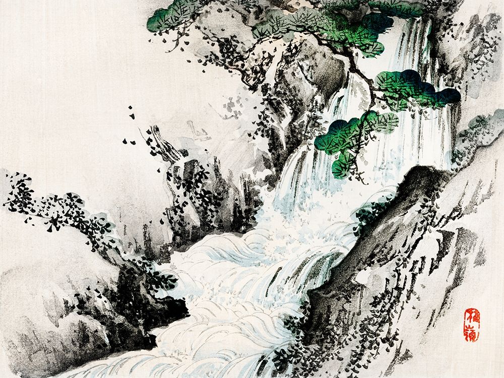 Waterfall art print by Kono Bairei for $57.95 CAD