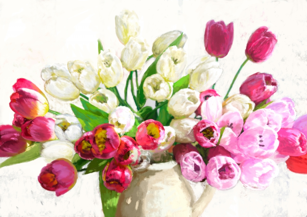Bouquet on white background art print by Kelly Parr for $57.95 CAD