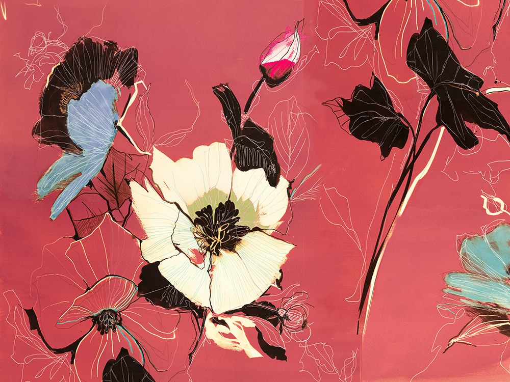 Fleurs (Burgundy) art print by Kelly Parr for $57.95 CAD