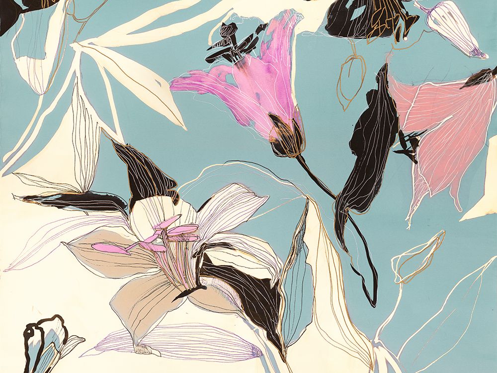 Springtimacy (teal) art print by Kelly Parr for $57.95 CAD