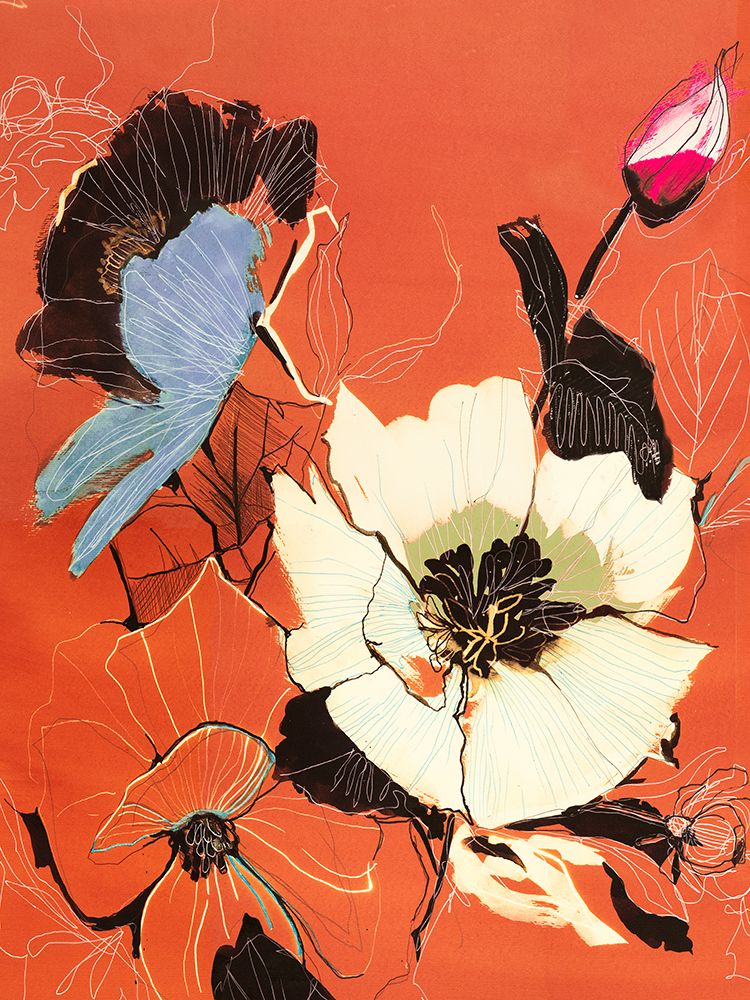 Fleurs (Burnt Orange, detail) art print by Kelly Parr for $57.95 CAD