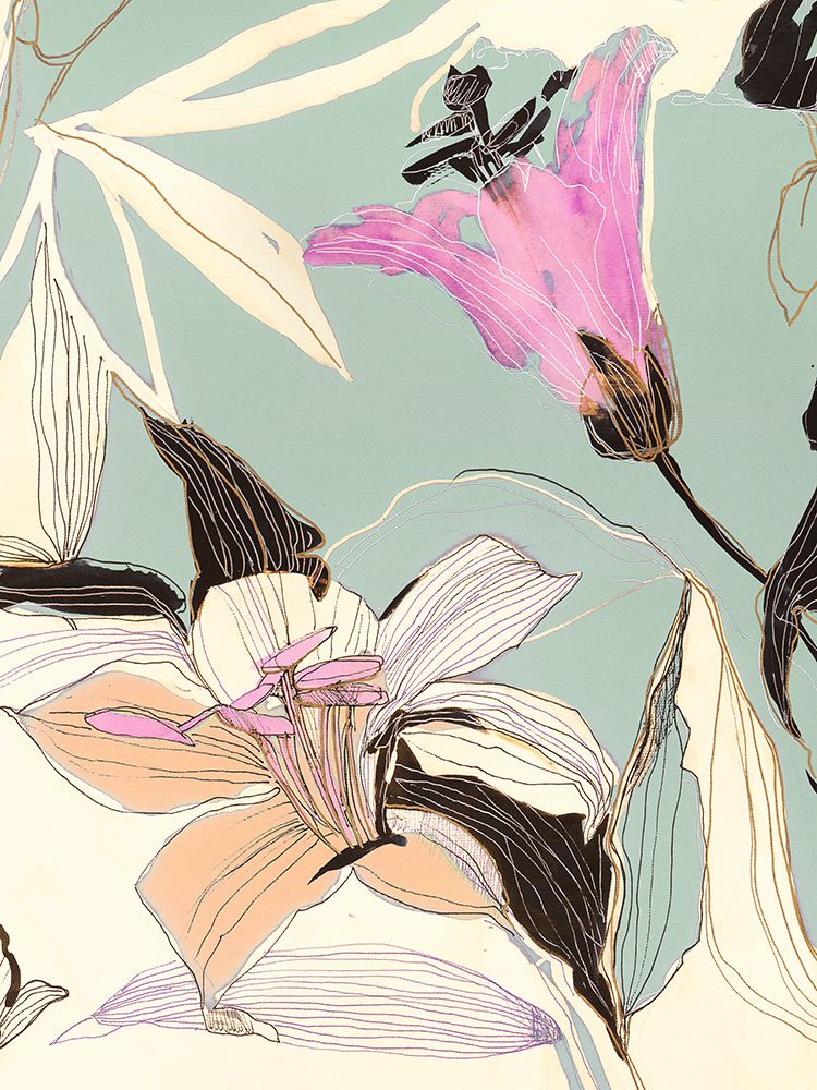 Springtimacy (aqua, detail) art print by Kelly Parr for $57.95 CAD
