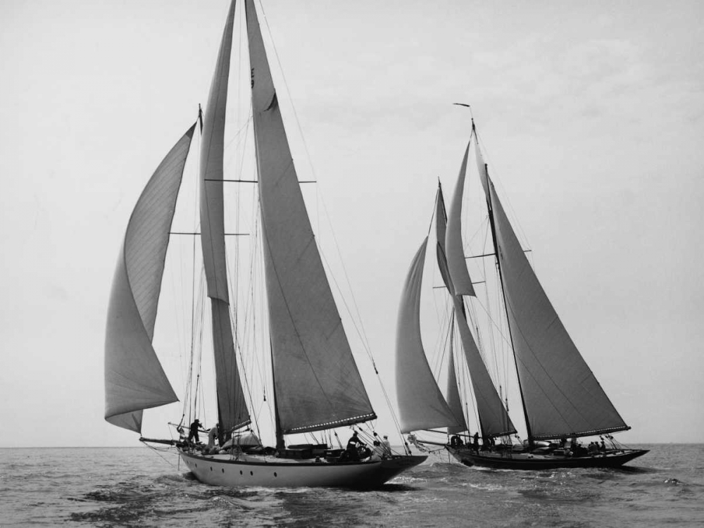 Sailboats Race during Yacht Club Cruise art print by Edwin Levick for $57.95 CAD