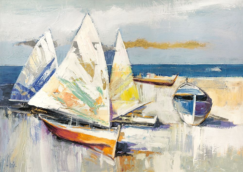 Barche sulla spiaggia art print by Luigi Florio for $57.95 CAD