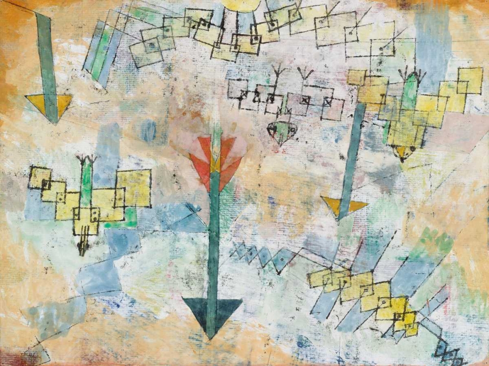 Birds Swooping Down and Arrows  art print by Paul Klee for $57.95 CAD