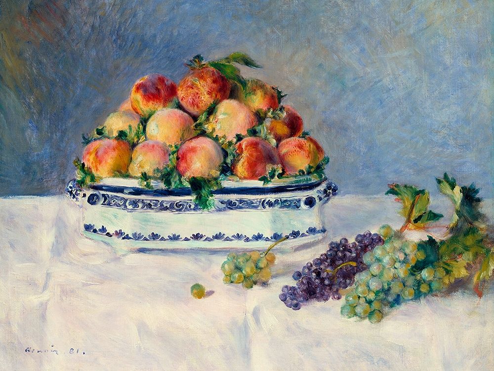 Still Life with Peaches and Grapes art print by Pierre-Auguste Renoir for $57.95 CAD