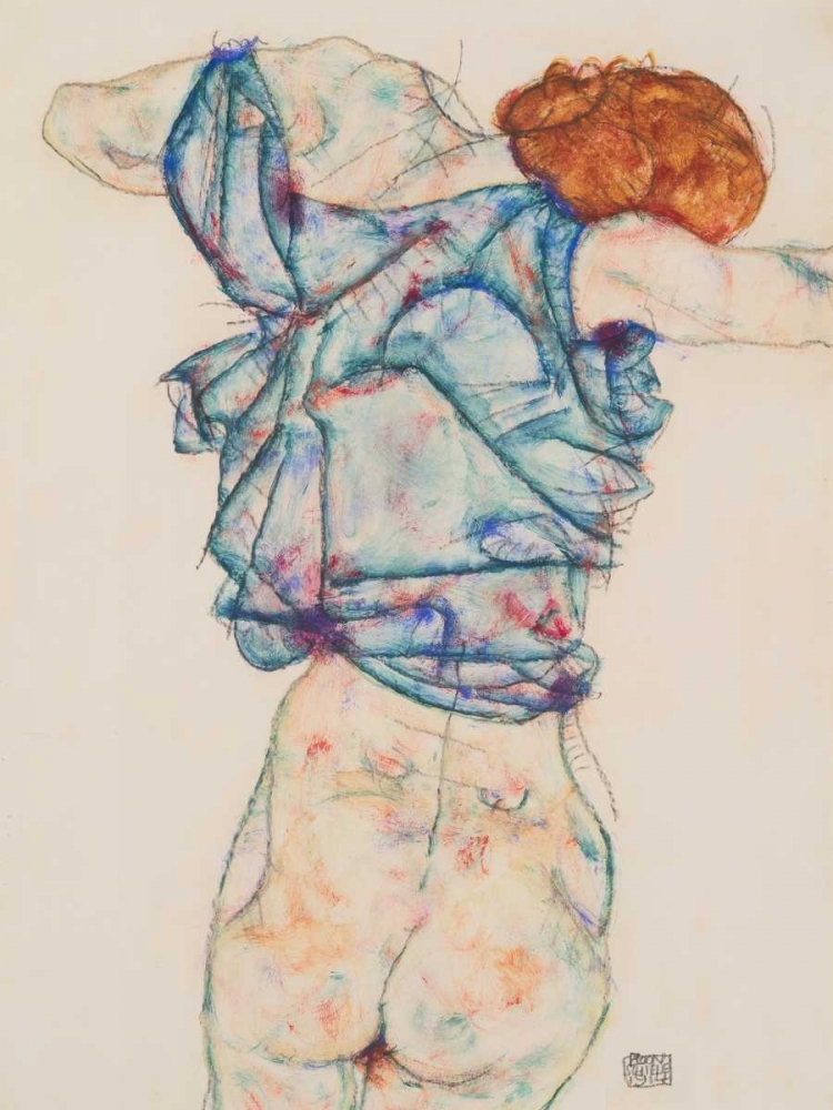 Woman Undressing art print by Egon Schiele for $57.95 CAD