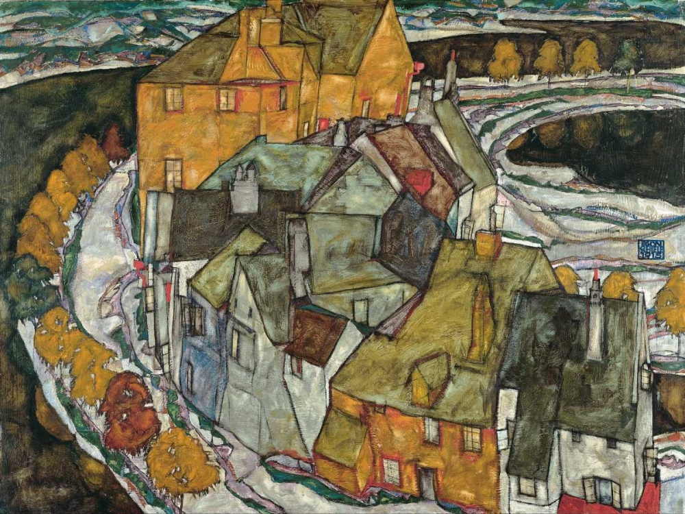 Crescent of Houses II Island Town art print by Egon Schiele for $57.95 CAD