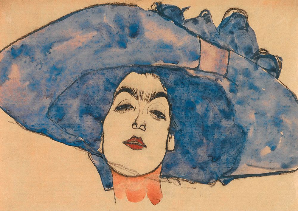 Eva Freund in Blue Hat art print by Egon Schiele for $57.95 CAD