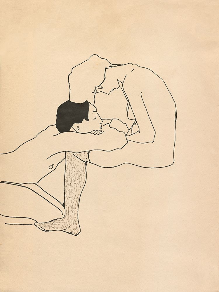 Lovers art print by Egon Schiele for $57.95 CAD