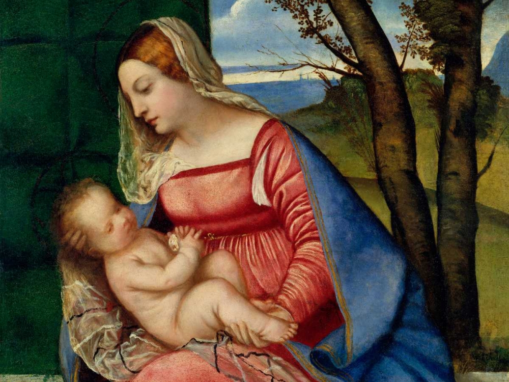 Madonna and Child art print by Tiziano for $57.95 CAD